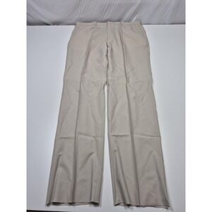VTG Majer Dress Pants Mens 42x36 Beige Wool Flat Front Straight Super 100s NWT